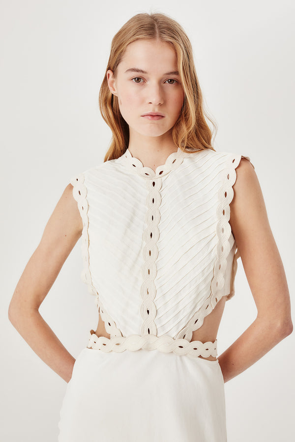 Robe longue à plastron