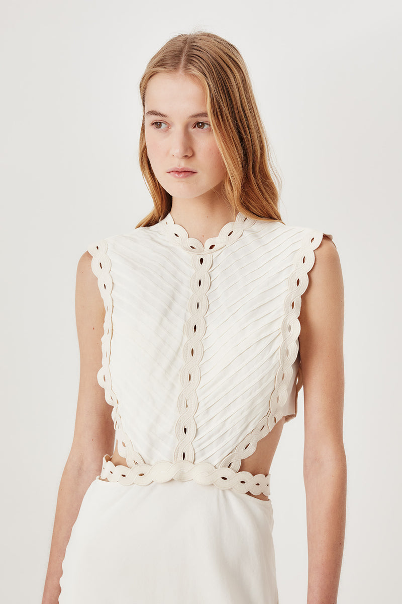 Robe longue à plastron