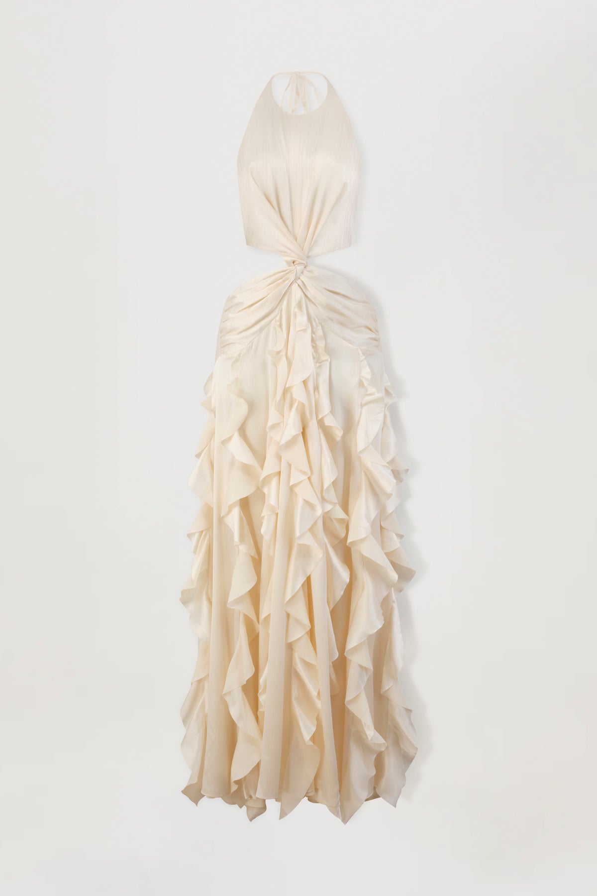 Robe dos nu à volants