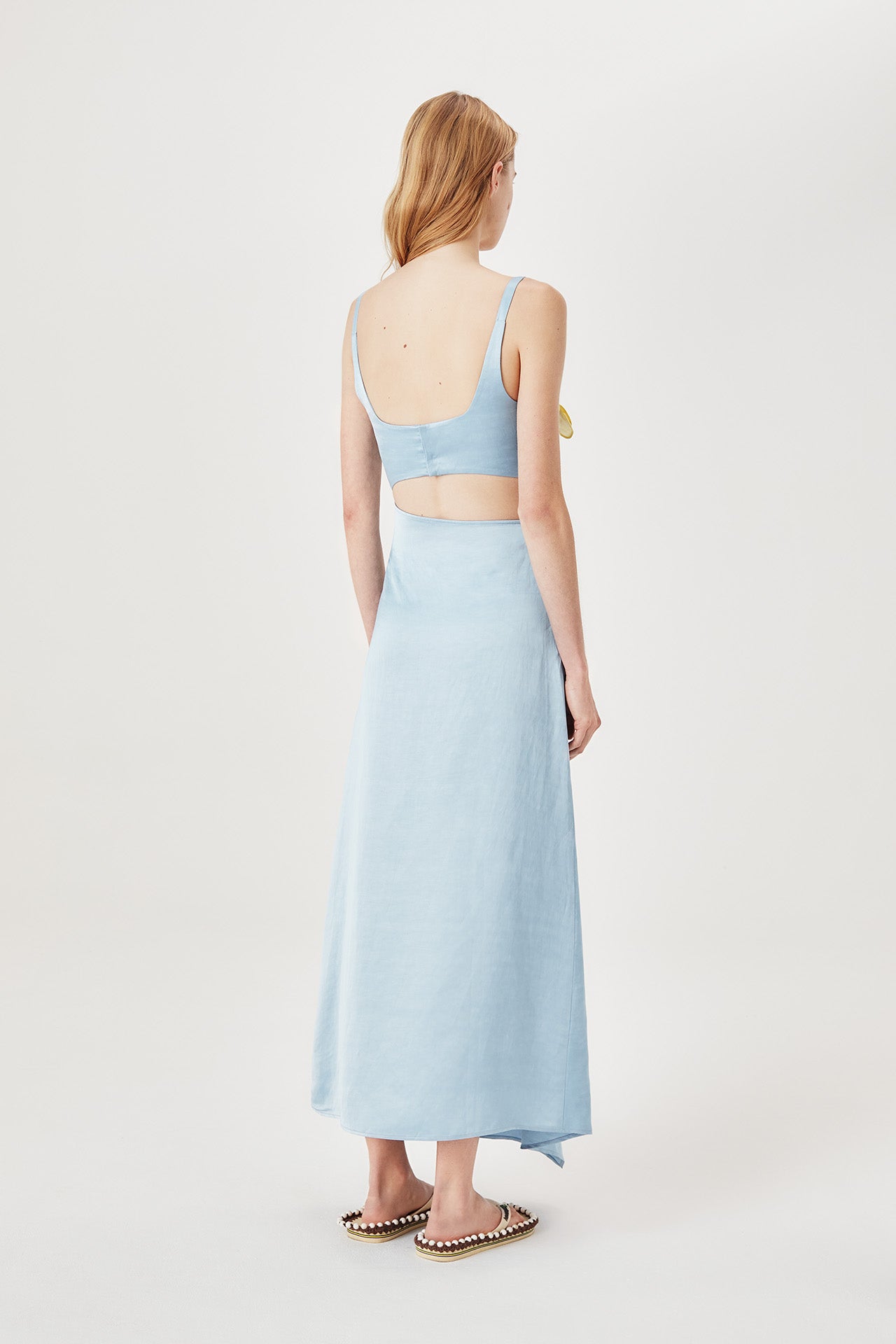 Robe Longue à Fleurs Brodées en volume | Tressé