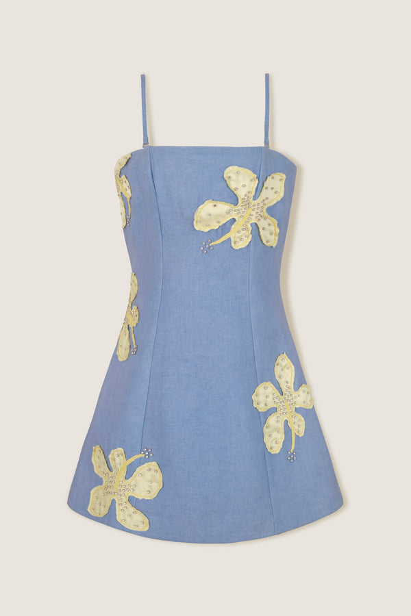 Robe bustier à fleurs jaunes