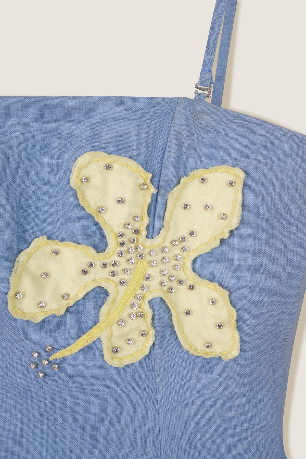 Abito bustier a fiori gialli
