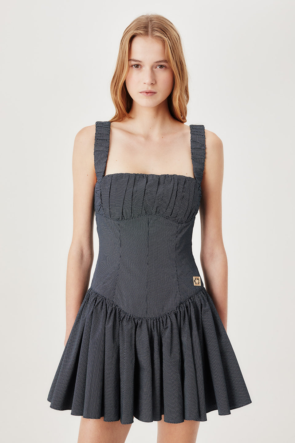 Robe courte à pois