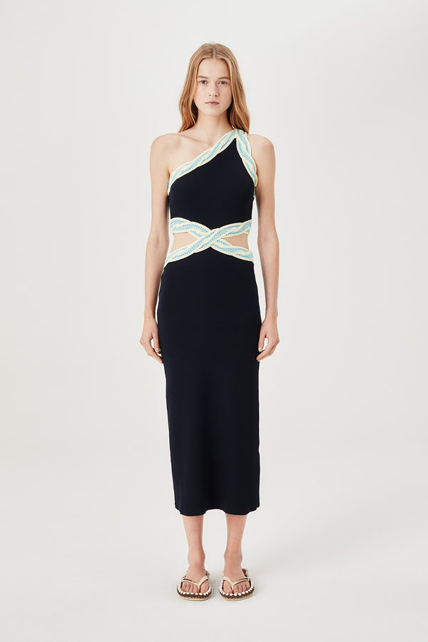 Long off-the-shoulder dress