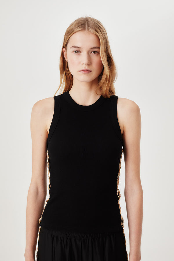 Top à strass brodés