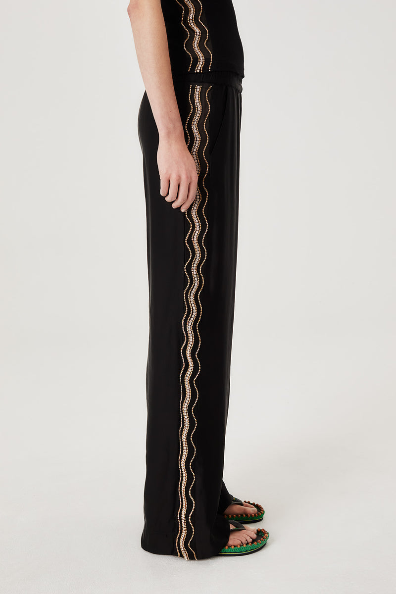 Pantalon à strass brodés