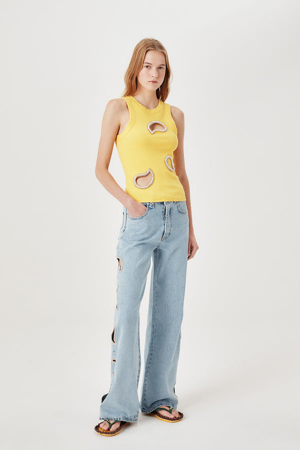 Top à strass brodés