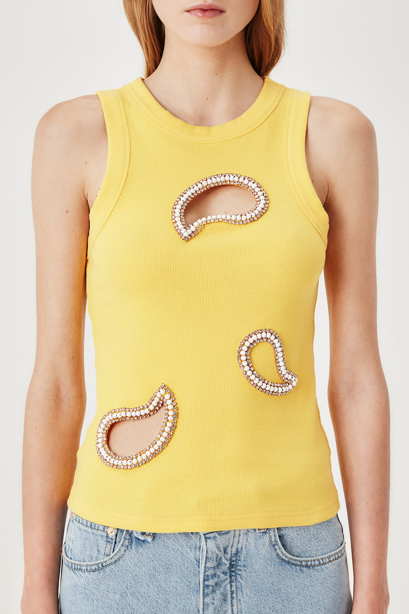 Top à strass brodés