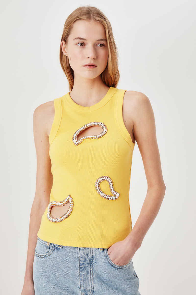 Top à strass brodés