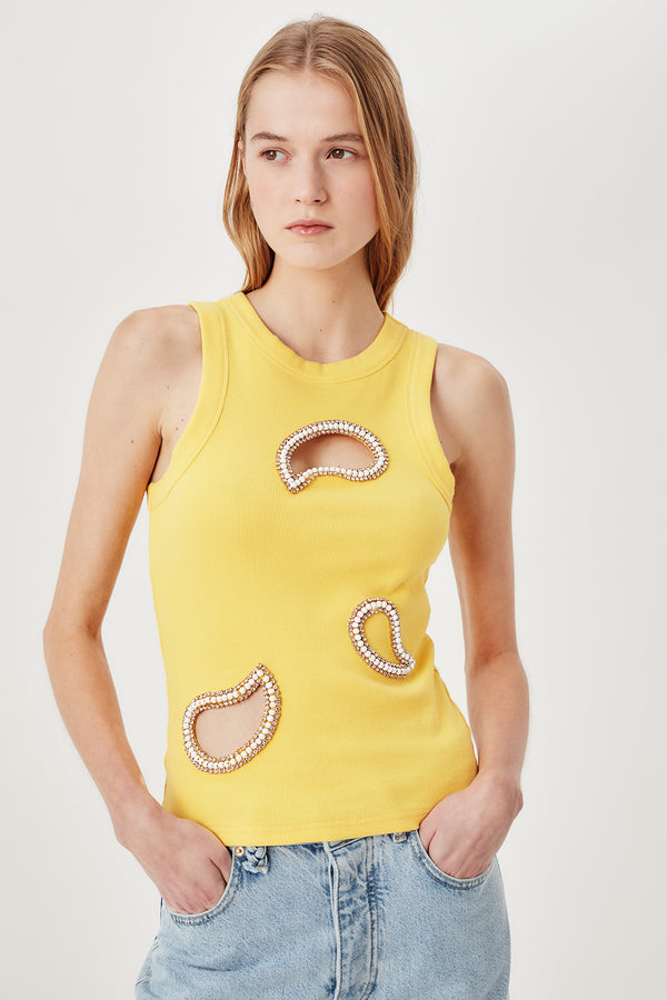 Top à strass brodés