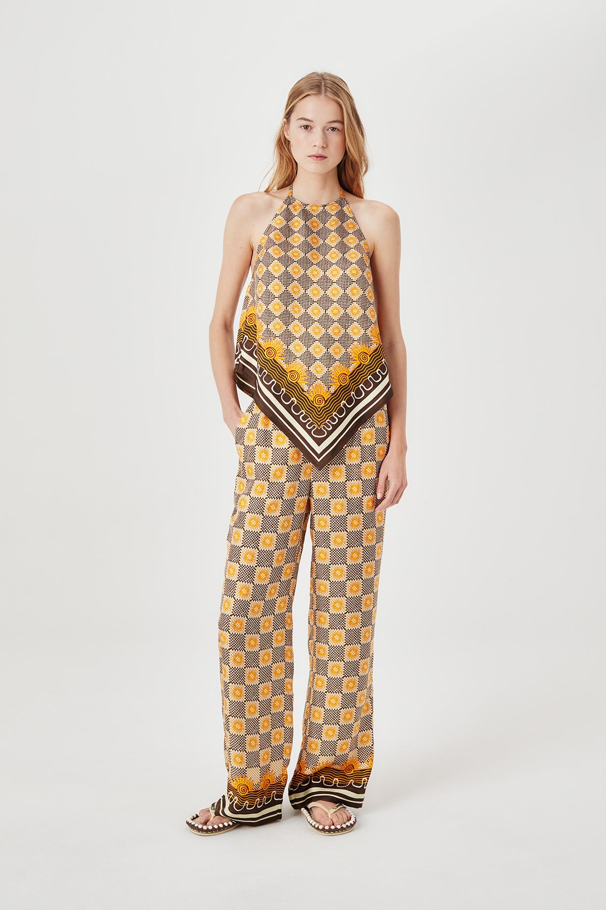 Backless silk top