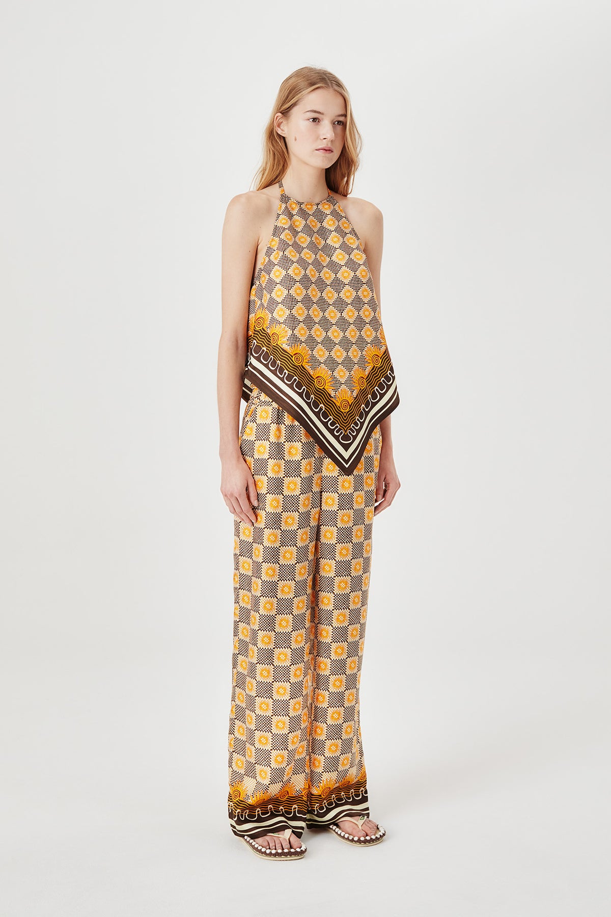 Backless silk top