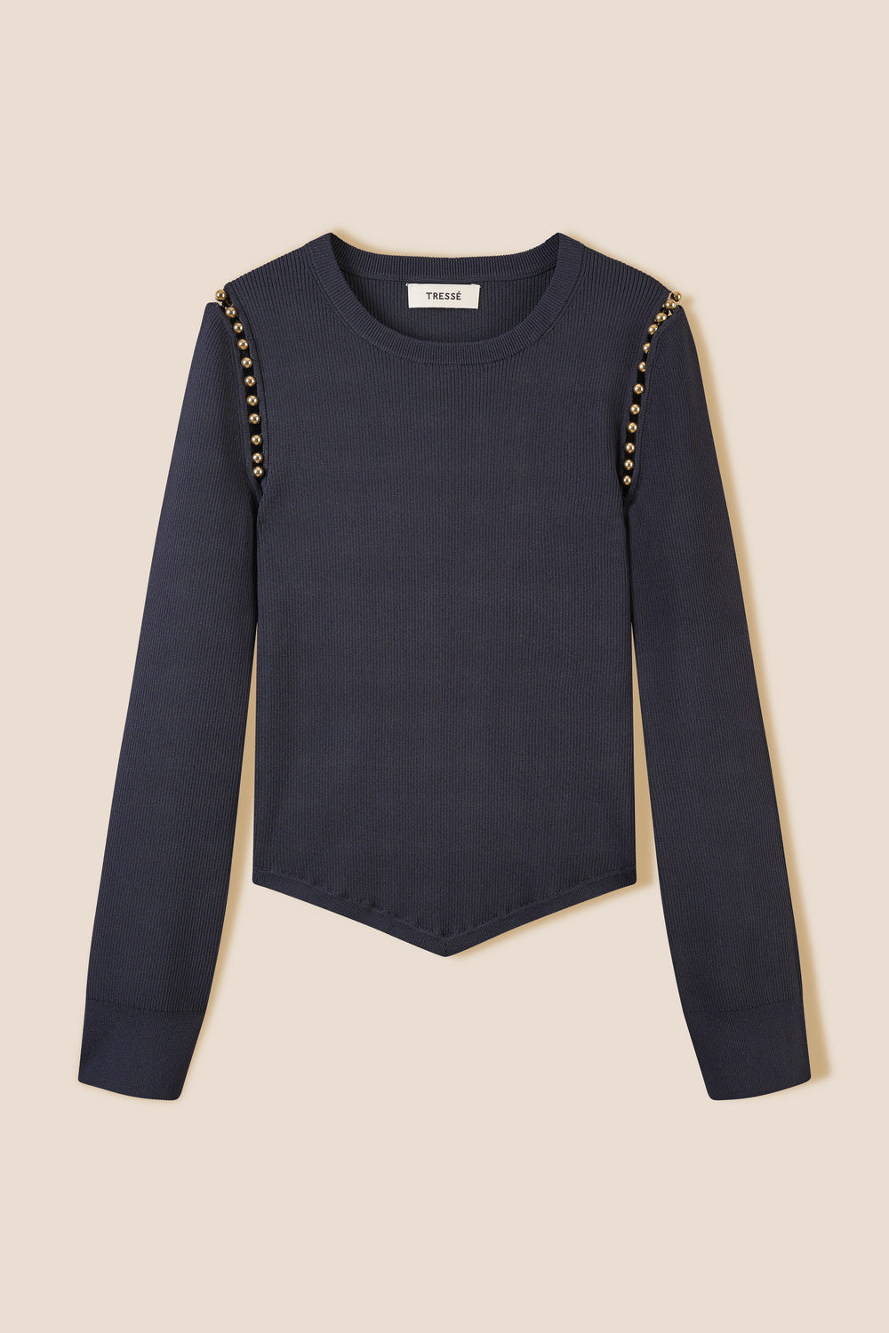 Sweater with golden beads