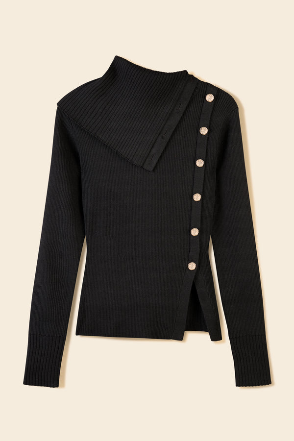 Asymmetrical neck sweater