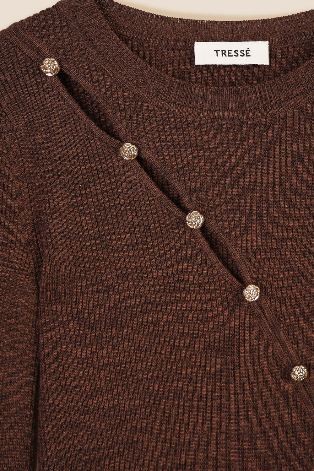 Diagonal opening sweater