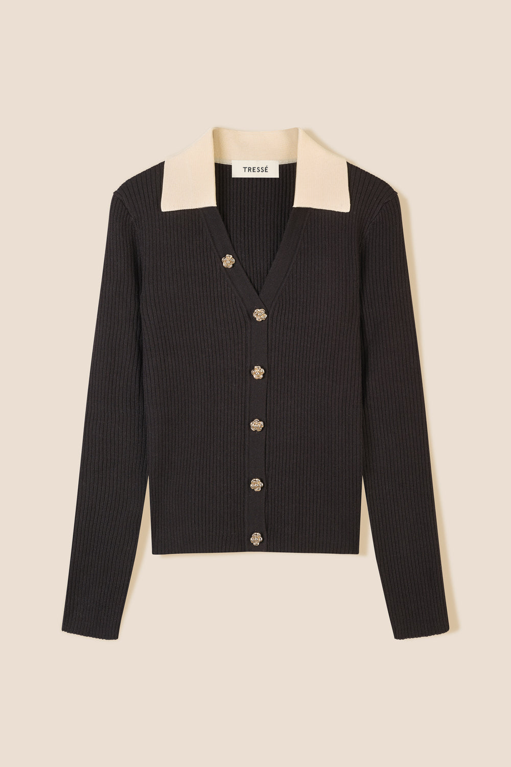 Fine two-tone knit sweater