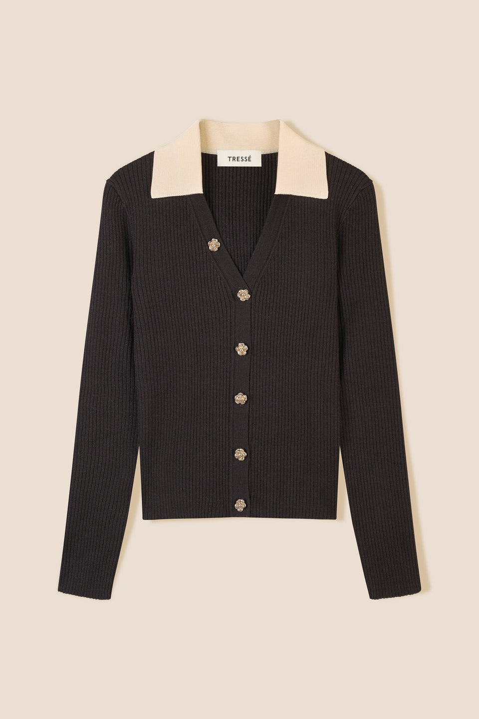 Pull fin en maille bicolore