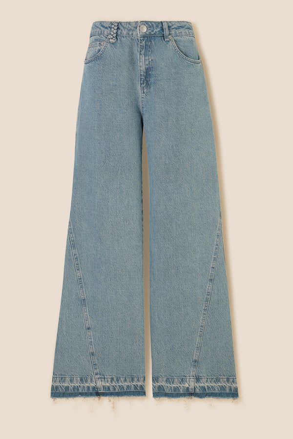 Denim with inserts