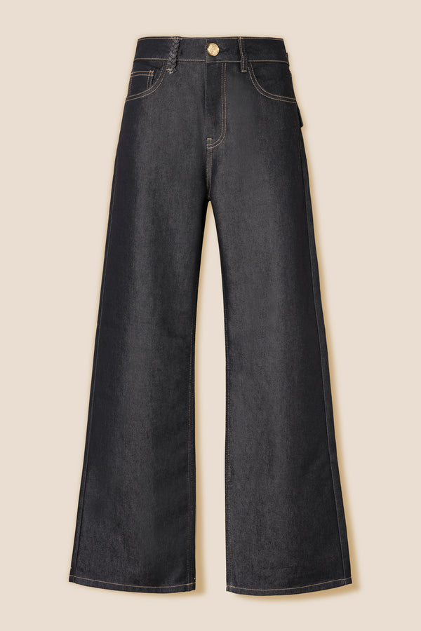 Shiny canvas denim