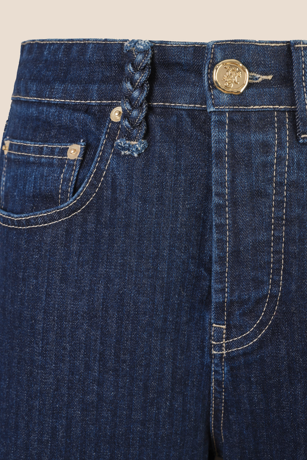 Striped canvas denim
