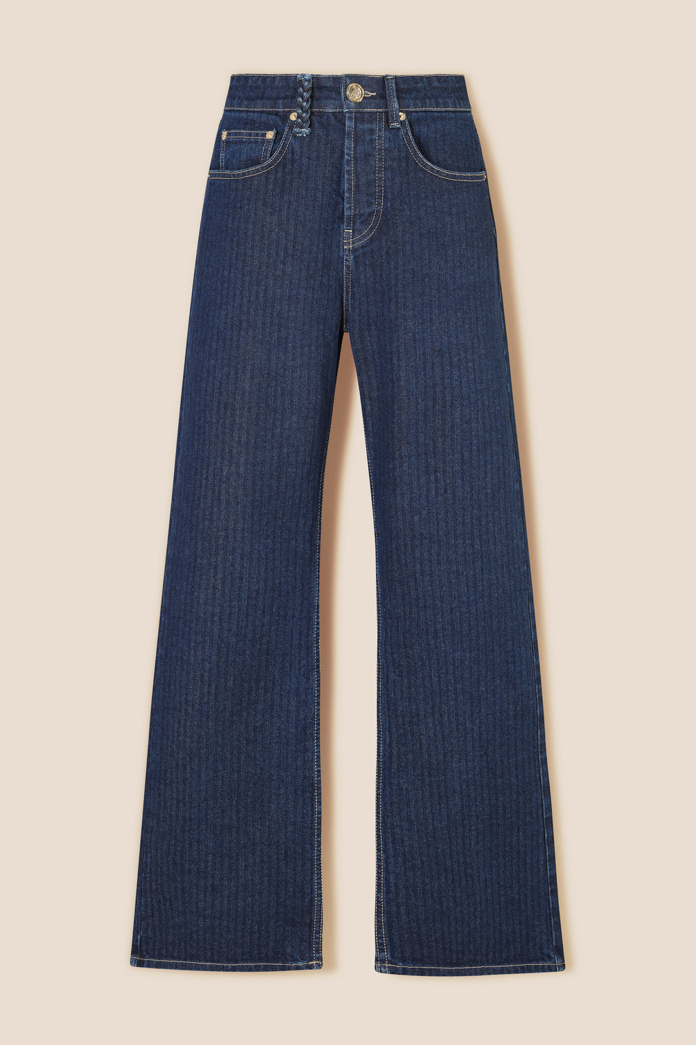 Striped canvas denim