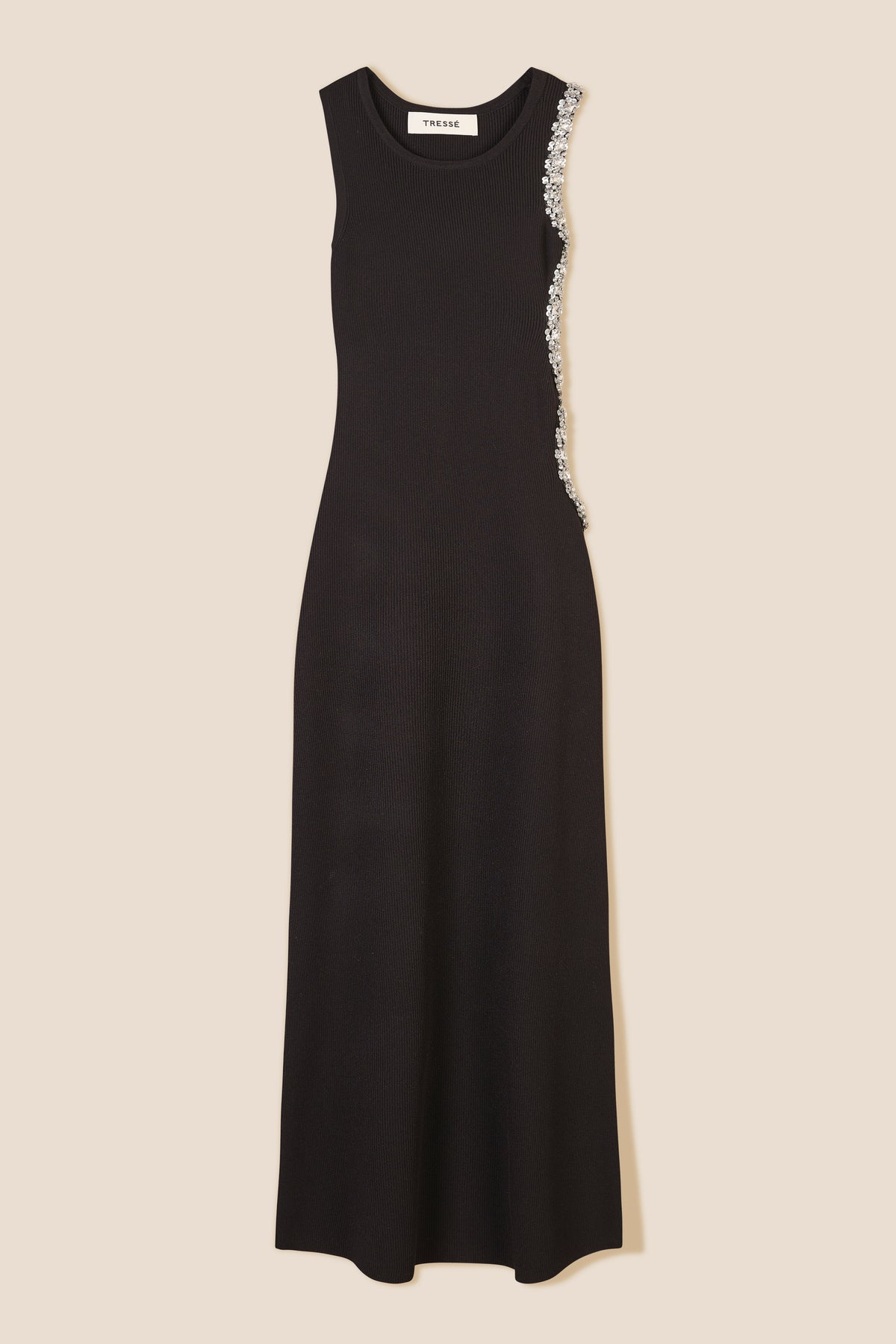 Dress with rhinestone cut-outs