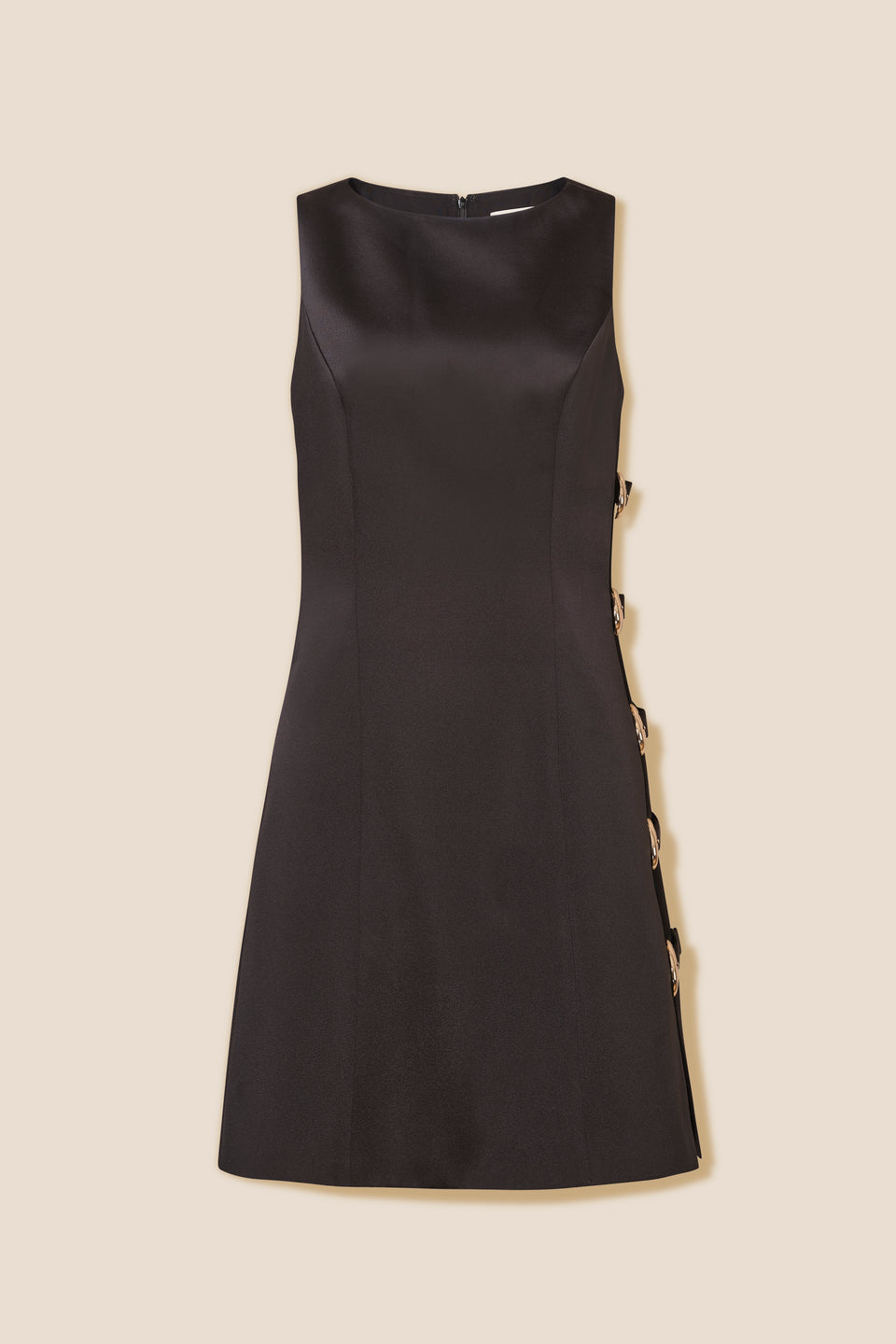Robe courte en satin noir
