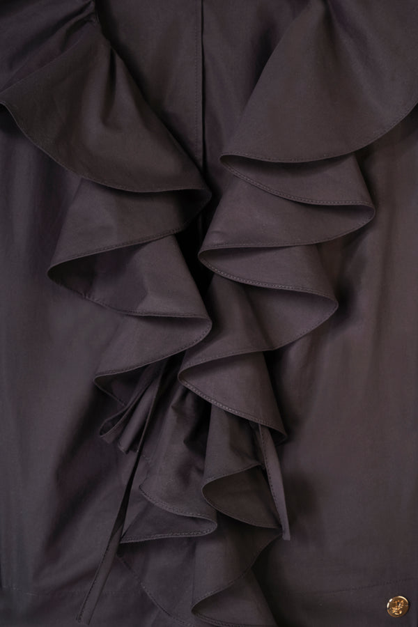 Short ruffled shirt