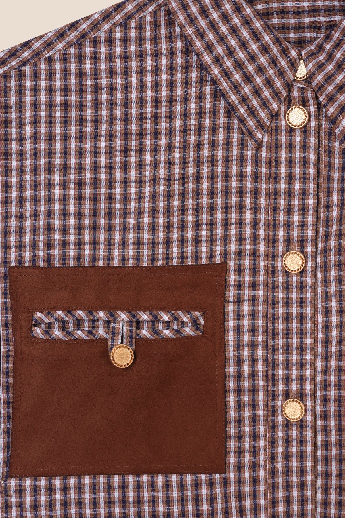 Chemise à poche en nubuck