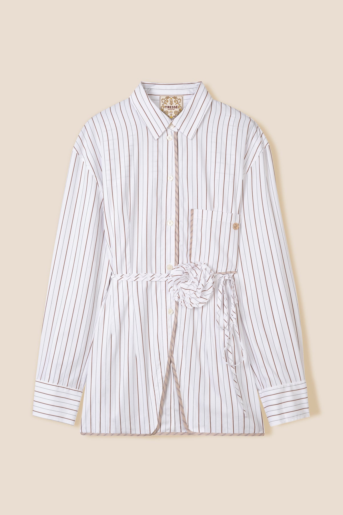 Bluse mit Blumengürtel