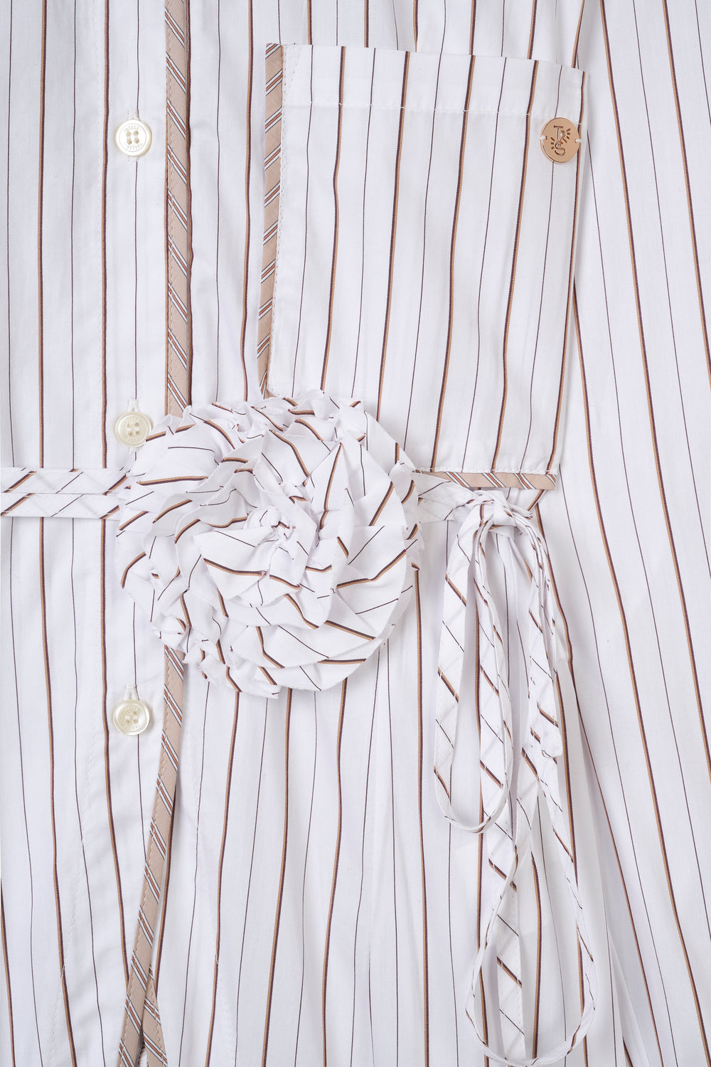 Blouse with flower belt