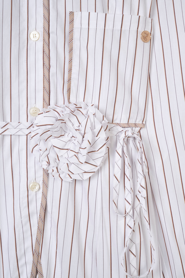 Blouse with flower belt