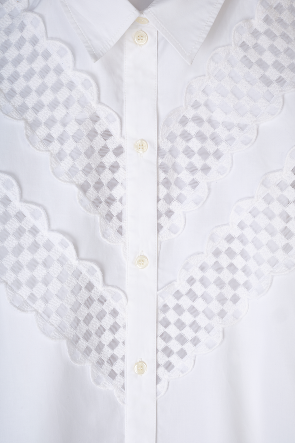 Lace ribbon shirt