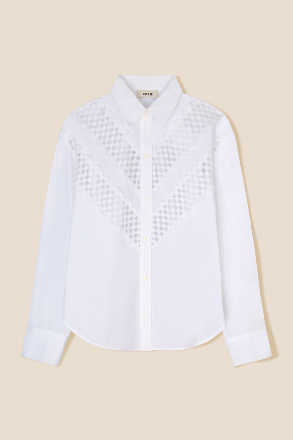 Lace ribbon shirt