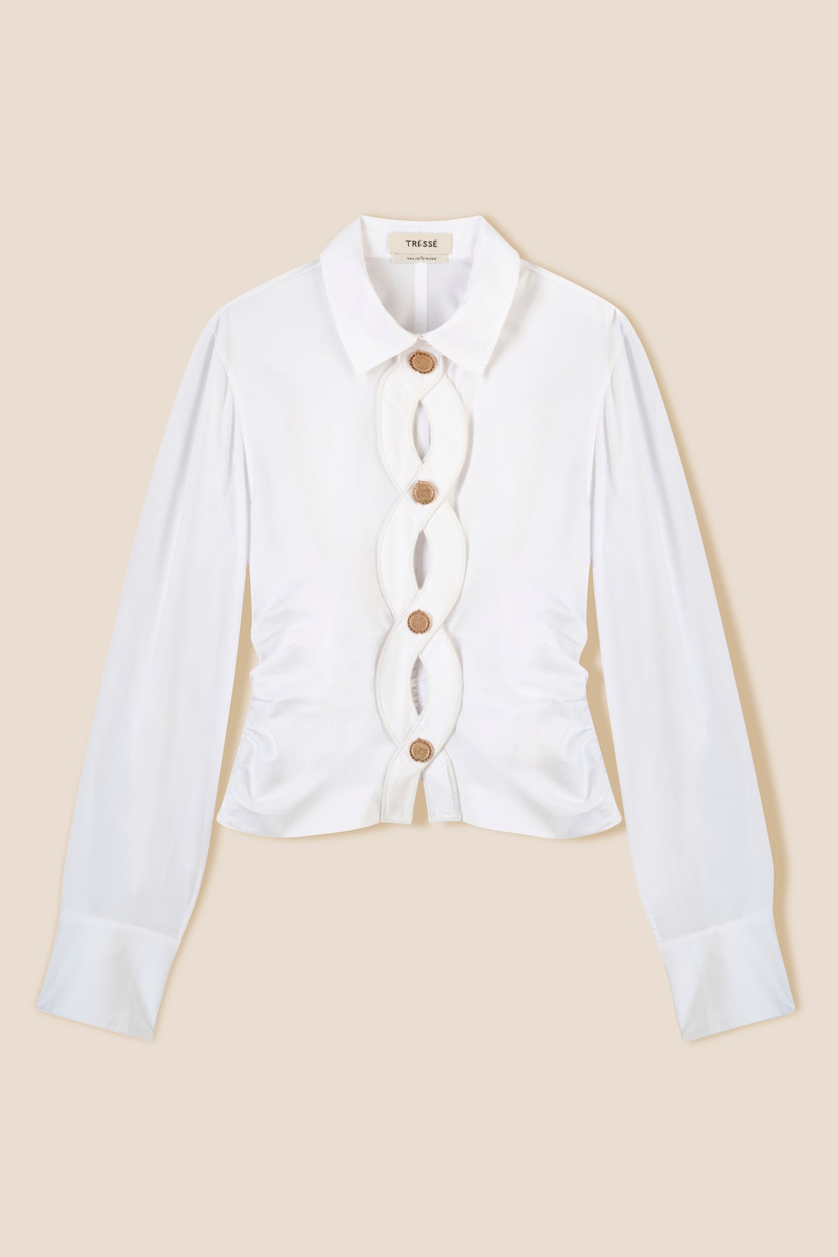Cropped shirt with braided detail opening