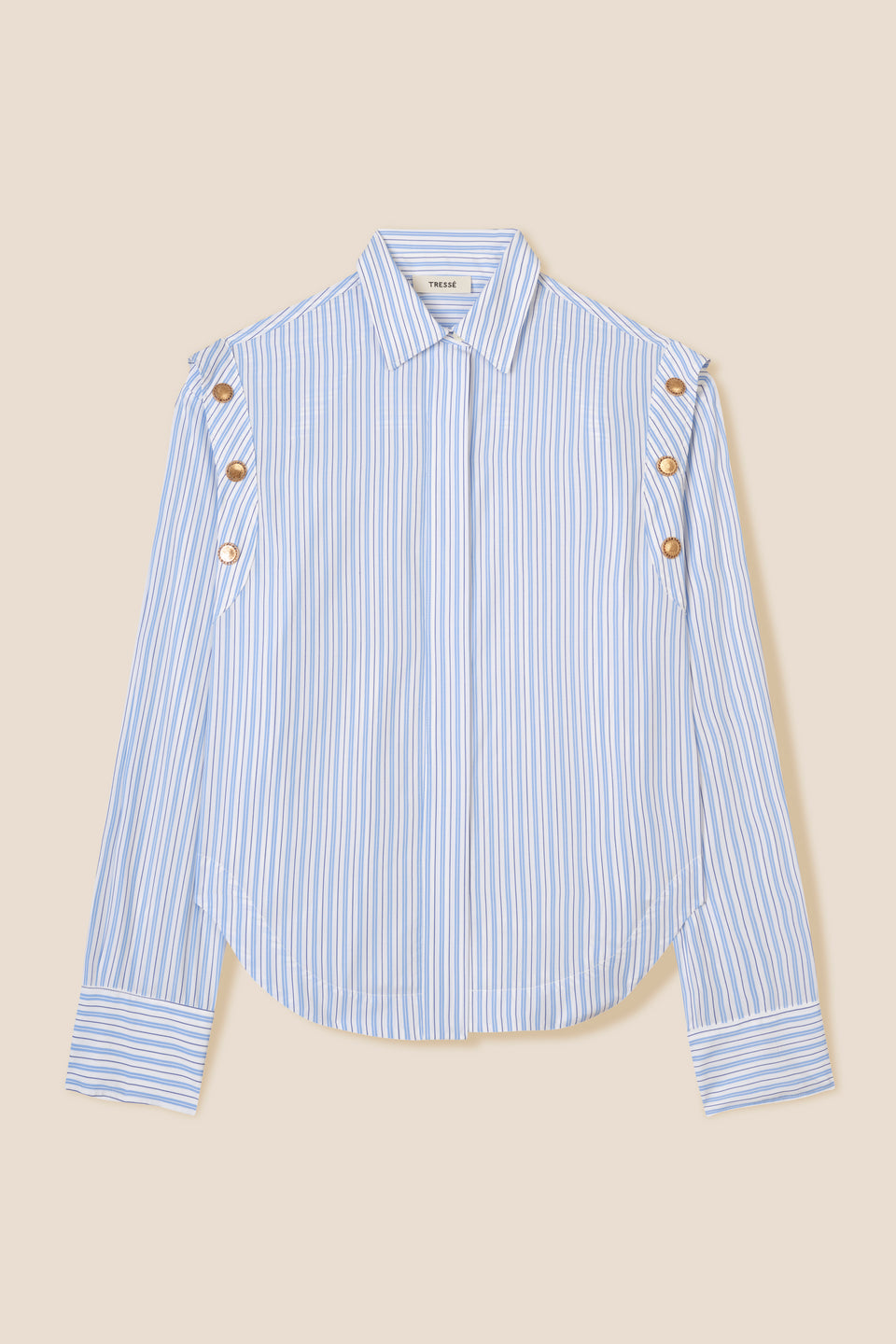 Chemise rayée à bouton pression