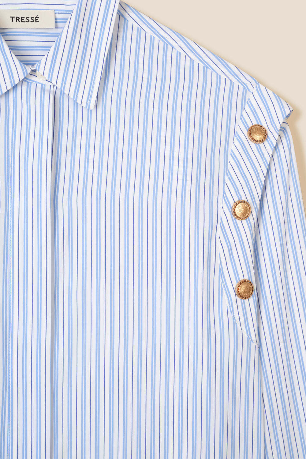 Striped snap button shirt