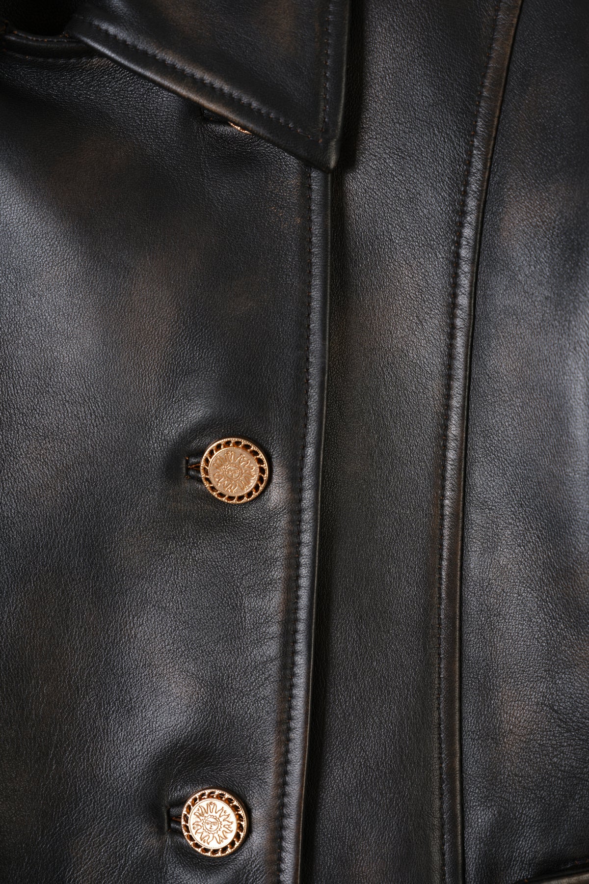 Giacca in pelle doppiopetto