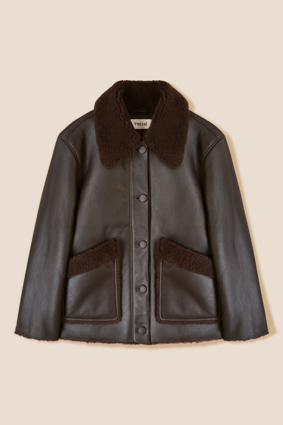 Veste en peau lainée