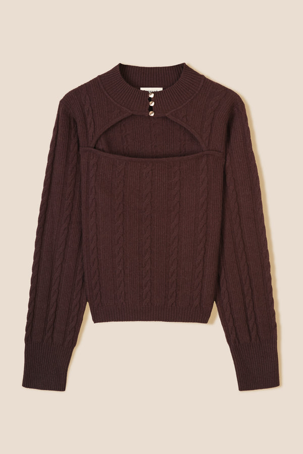 Woolen openwork sweater