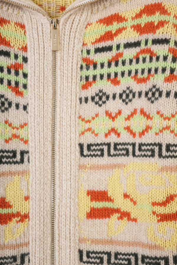 Jacquard pattern cardigan