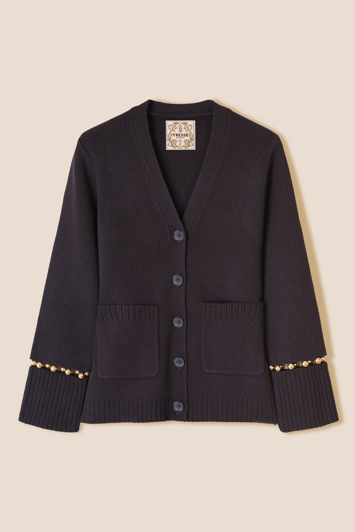 Cardigan à billes dorées