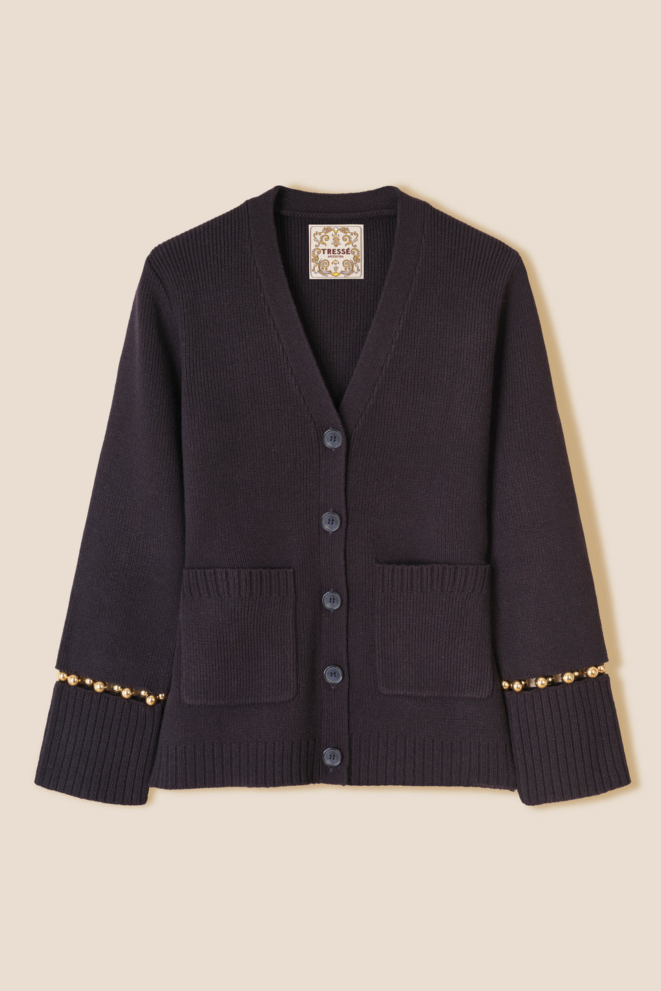 Cardigan à billes dorées
