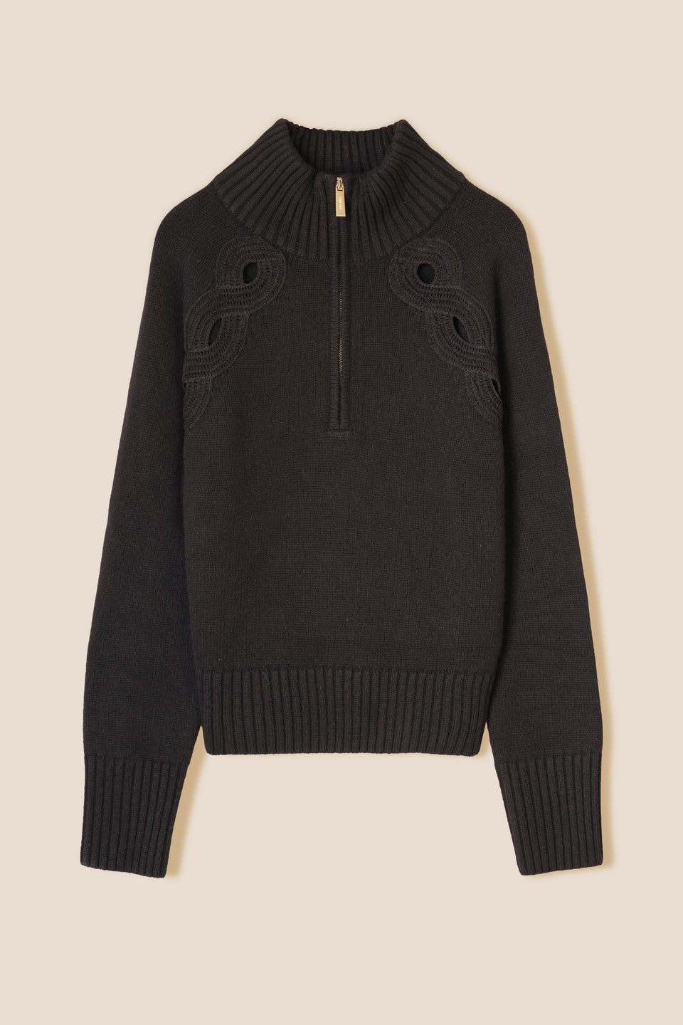 Pull à ouverture tresse