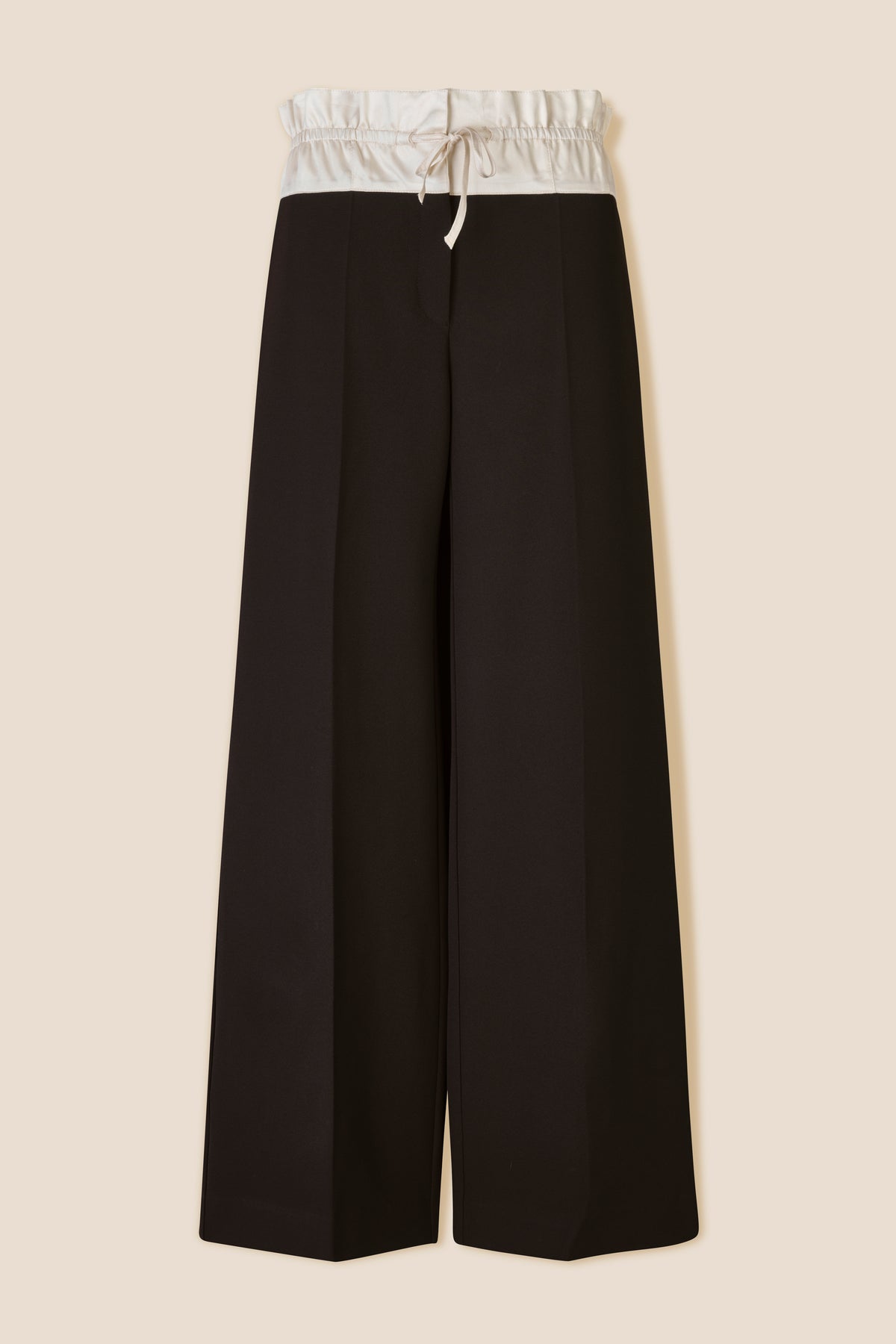Pantalon à ceinture satin