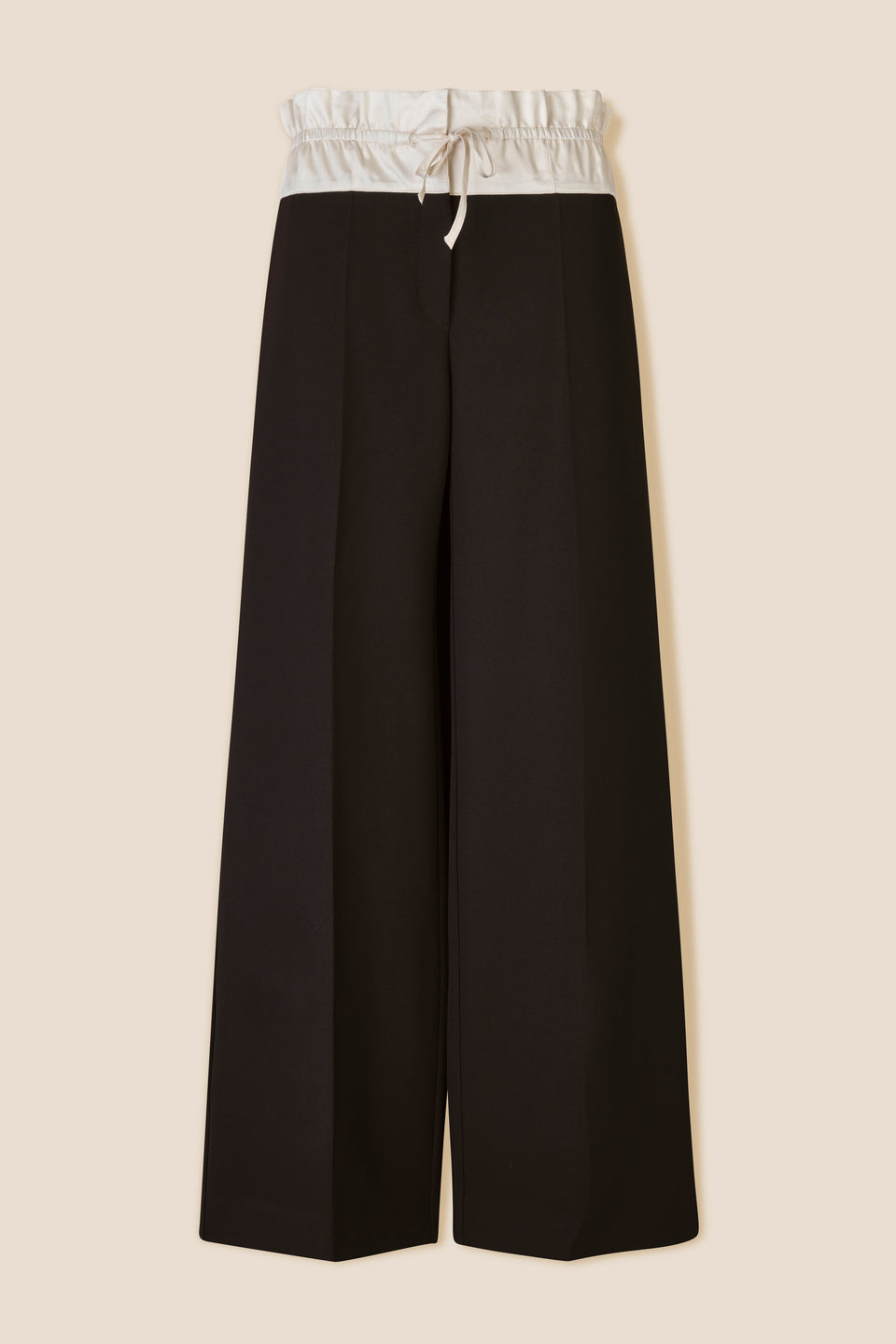 Pantalon à ceinture satin