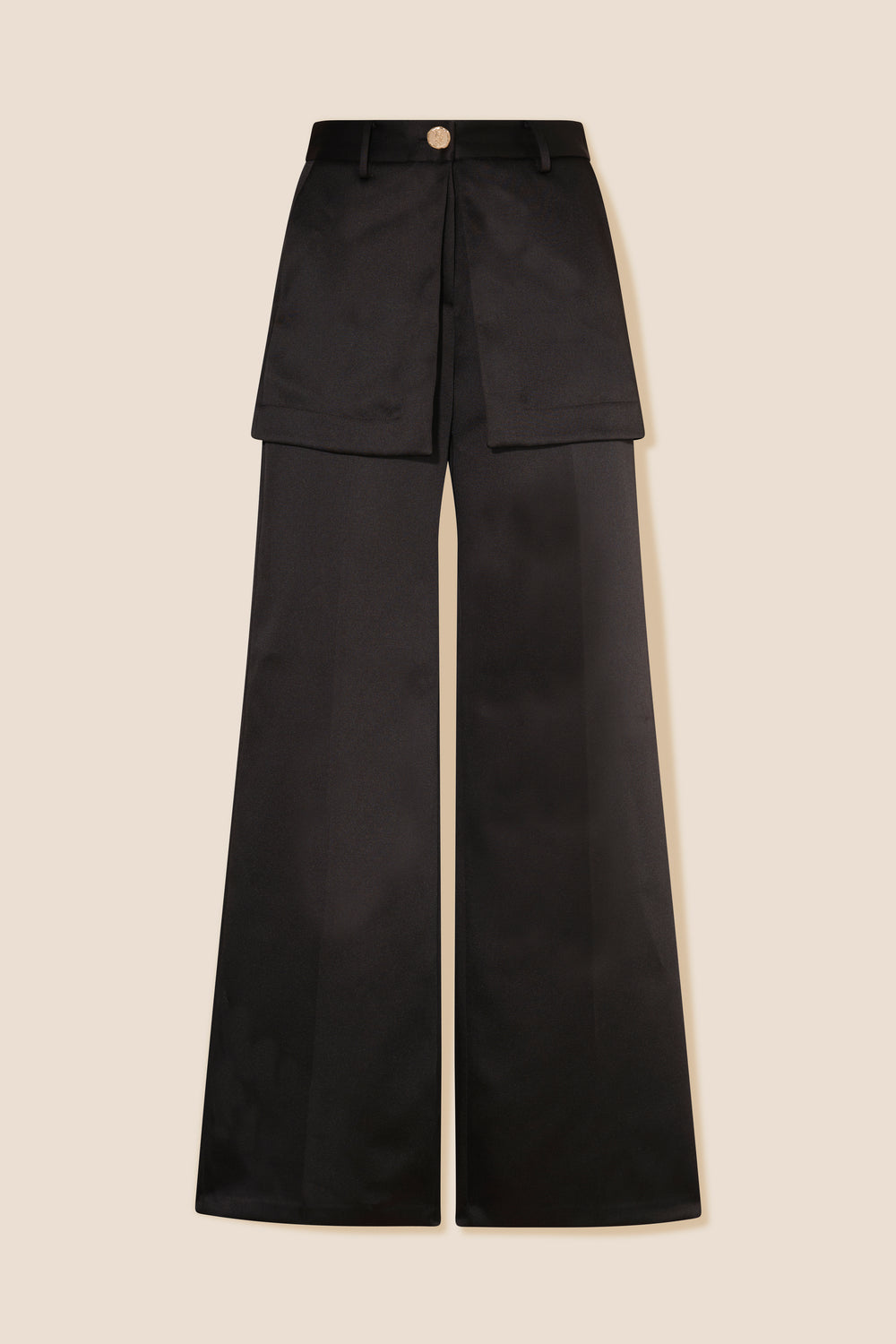 Satin skirt-effect pants