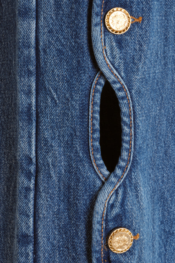 Cut-out denim