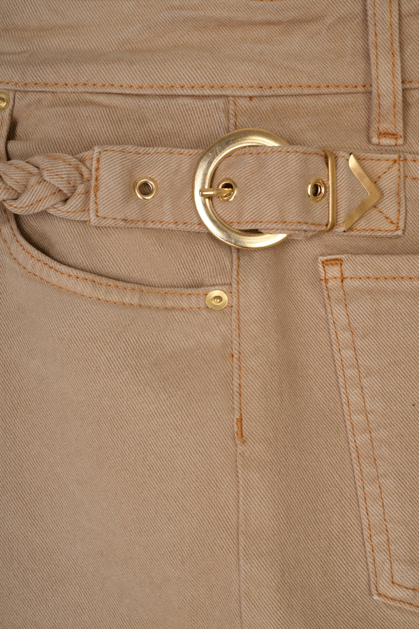 Pants with mid-leg seam