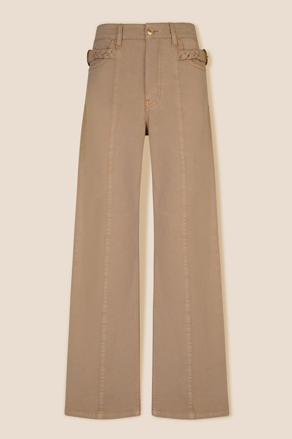 Pants with mid-leg seam